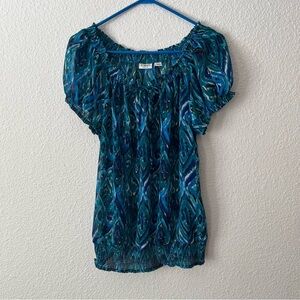 Cato Boho abstract print off-the-shoulder blouse  Women’s Size 14/16W